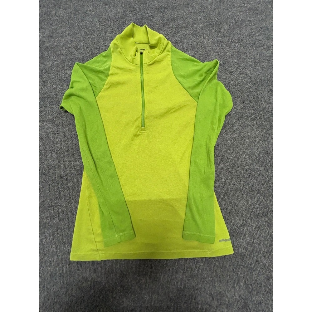 Patagonia Quarter Zip Womens S Lime Green Capilene 2 Lightweight Base Layer Top